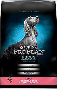 Purina Pro Plan Dry Dog Food, Focus, Adult Sensitive Skin & Stomach Formula, 18-Pound Bag, Pack of 1