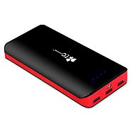 EC Technology 2nd Gen 22400mAh External Battery with 3 USB Outputs for Smartphones and Tablets - Black & Red