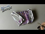 Drawing Time Lapse: 500 euro note - hyperrealistic art