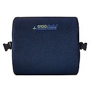 ERGO-Pedic Low Back Lumbar Support Cushion, Memory Foam, For Office, Chair, Car, Airplane, Size Medium, LIFETIME GUAR...