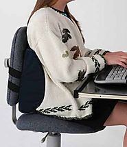 PrimeTrendz TM Lumbar Cushion - Black color, this lumbar support office chair back cushion helps the lumbar and sacra...