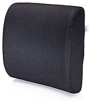 Premium Lumbar Support Pillow by MemorySoft - Memory Foam Lower Back Support Cushion for your Home, Office Chair, and...