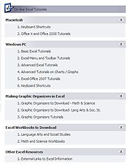Excel Technology Tutorials at Internet 4 Classrooms