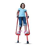 Walkaroo Steel Stilts by Air Kicks with Ergonomic Design for Easy Balance Walking, Assorted Colors (Blue or Red)