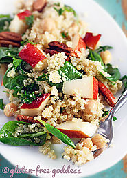 Quinoa Salad with Autumn Pears, Baby Spinach, Pecans - Gluten-Free
