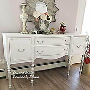 Snowy White Buffet Upcycle by Chic and Shabby Furniture by Rebecca
