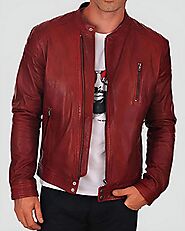 Stand Out with the Dominic Red Racer Leather Jackets For Men - Bold Style, Premium Quality
