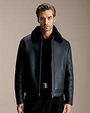 Stay Warm and Stylish with the Men's Dastan Shearling Collar Jacket - Shop Now!