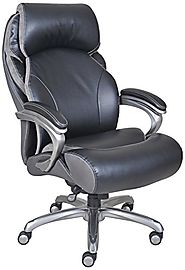 Serta Big and Tall Smart Layers Tranquility Executive Office Chair with AIR Technology, Black