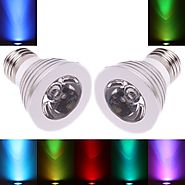 2Pcs E27 3W 16 Color Changing Dimmable LED Bulb with Remote Control(85-240V)