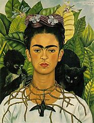 Frida Kahlo - "Self-Portrait with Thorn Necklace and Hummingbird" (1940)