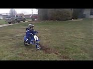 My son, his Razor MX350 electric dirt bike, safety and fun riding