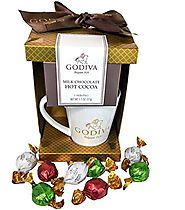 Godiva Chocolate Lovers Gift Mug ~ Includes Godiva Hot Cocoa, Mug and Assorted Godiva Truffles