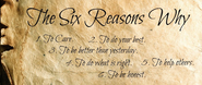 Monday Motivation: The Six Reasons Why