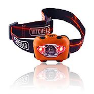 Vitchelo V800 CREE LED Headlamp with Red LED Light, Orange