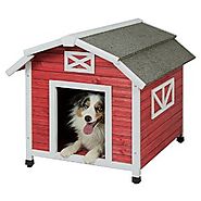 Precision Pet Old Red Barn Dog House for Dogs 50-70lbs