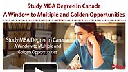 A Window to Multiple and Golden Opportunities - MBA Course