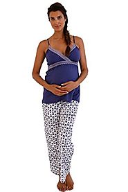 Belabumbum Ikat Maternity Nursing Pajama Pants And Cami Set
