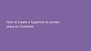 OneNote Tips - How to create a hyperlink to certain place on OneNote