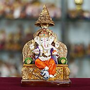 Marble Handmade Ganesh Ji Idol For Home D?cor Decorations For Living Room Handcrafted Showpiece For D?cor(10 INCHES H...