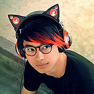 Cat Ear Headphones with red led lights