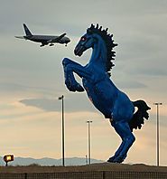 Speaking of Broncos, Denver International Airport has that creepy blue horse with red eyes.