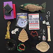 Minimalist game day 14. 14 items each 28 items total. Featured item stuffed fish dog toy.