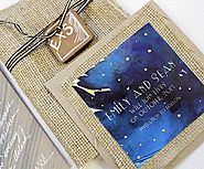 Emily + Sean's Engraved Watercolor Burlap Save the Dates