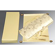 IVORY HANDMADE SHIMMER WEDDING INVITATION : SC-5007J - 123WeddingCards