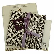 PURPLE SHIMMERY SCREEN PRINTED WEDDING INVITATION : IN-805C - 123WeddingCards