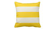 Butter Yellow and Ecru Stripe Pillow