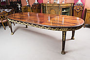 Antique Ormolu Mounted Flame Mahogany Dining Table c.1920