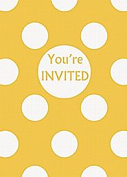 Yellow Dots Party Invitations