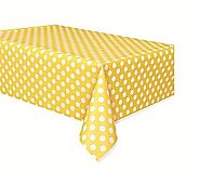 Yellow Dots Plastic Tablecover