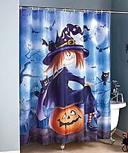 Halloween Witch and Pumpkin Shower Curtain - Mommy Today Magazine