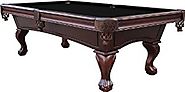 Playcraft Charles River 8' Espresso Slate Pool Table w/ Leather Drop Pockets