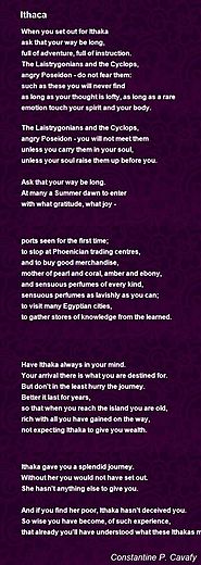 Ithaca Poem by Constantine P. Cavafy - Poem Hunter
