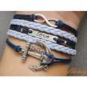 silver nautical anchor bracelet
