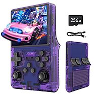 Hugawelo R40S Pro Handheld, 30000-in-1 HD Gaming Mini Retro Video Console, 3.5-inch IPS Screen, 256GB RAM, 45 Built-i...