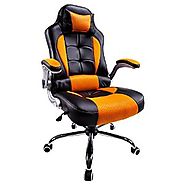 Aminiture Swivel Chair Gaming Racing Style Recliner Orange­