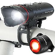 SUPERBRIGHT Bike Light USB Rechargeable LED - FREE Taillight INCLUDED- Cycle Torch Shark 500 Set - 500 Lumens - Fits ...
