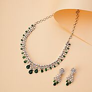 Cz Elegance Rhodium Necklace | Opal Touch Jewellery
