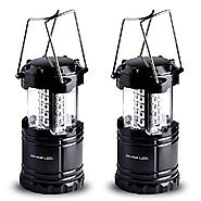 2 Pack LED Lantern Flashlights - Camping Lantern - Collapses - Suitable for: Hiking, Camping, Emergencies - Lightweig...
