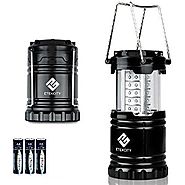 Etekcity Ultra Bright Portable LED Camping Lantern with 3 AA Batteries (Black, Collapsible)