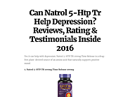 Can Natrol 5-Htp Tr Help Depression? Reviews, Rating & Testimonials Inside 2016