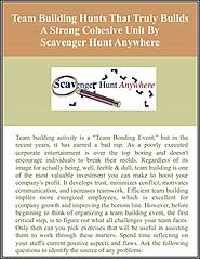 Team Building Hunts That Truly Builds A Strong Cohesive Unit By Scavenger Hunt Anywhere