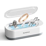 KUNPHY Ultrasonic Jewelry Cleaner, Jewelry Cleaner Machine 12oz 46KHz, Professional Sonic Cleaner with One-Touch Oper...