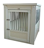 New Age Pet Eco Flex Dog Crate with Stainless Steel Spindles, Large, Antique White