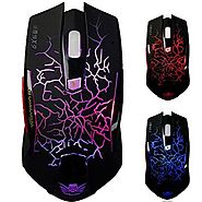 SROCKER X9 2.4GHz Wireless Silent Click Professional Gaming Mouse/Mice 7 Colors LED Lights 4 Adjustable DPI Levels(80...