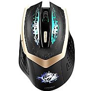 SROCKER G600S 2.4GHz Wireless Silent Click Rechargeable Professional Gaming Mouse/Mice Optical Breathing LED Mouse wi...